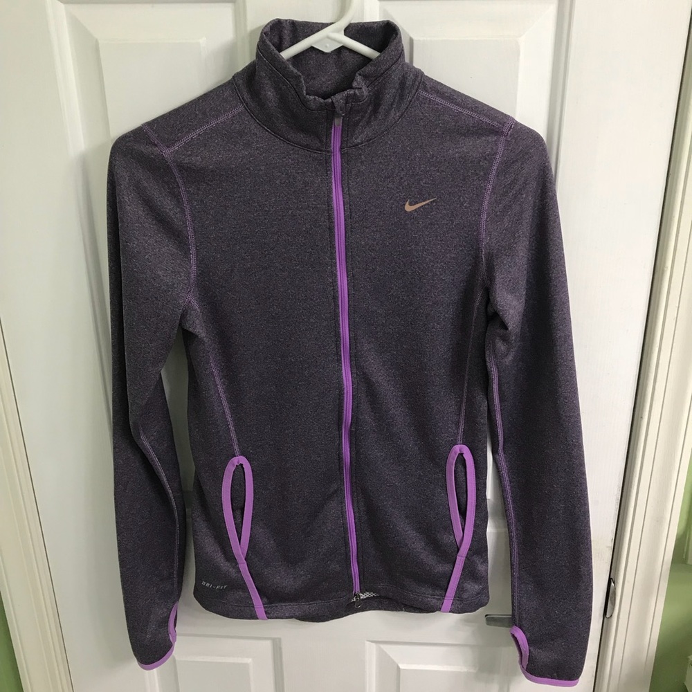 Purple Nike zip up jacket size XS with thumb loops